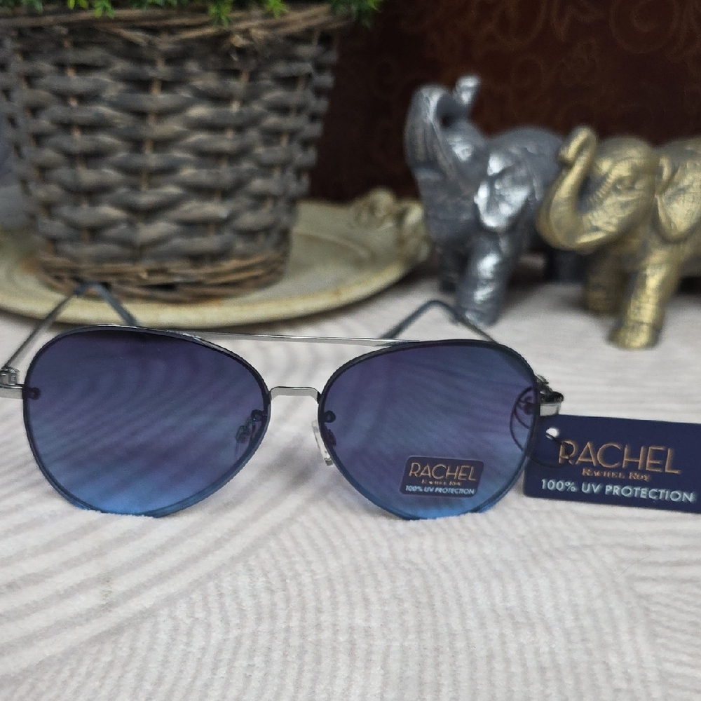 Rachel Roy Blue Aviator Sunglasses - Picture 2 of 8